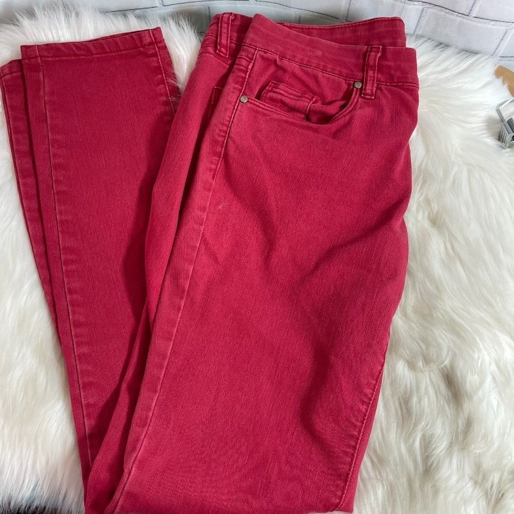 Blank‎ NYC Red Distressed Mid-Rise Jeans Sz 29